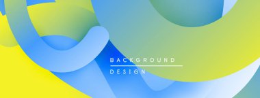 Soyut sıvı şekilleri örtüşür ve canlı renk değişimleri yaratır. Sarı, mavi, yeşil renkler kusursuz bir şekilde harmanlanır. Modern tasarım ögesi.