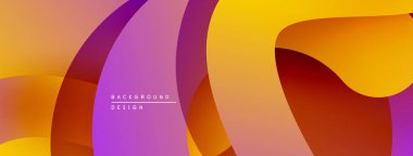 Soyut sıvı şekilleri, canlı gradyanlar. Turuncu, mor renkler kusursuz bir şekilde harmanlanarak dinamik görsel doku oluşturur. Modern tasarım ögesi.