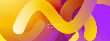 Soyut renkli katmanlar dinamik akış şekilleri yaratır. Gradyan geçişler canlı görsel deneyimler sunar. Modern tasarım ögesi.