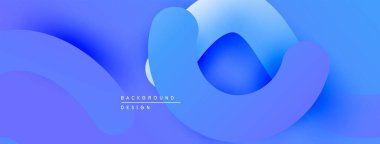 Soyut mavi eğimler akan şekiller yaratır. Yumuşak kıvrımlar örtüşüyor, dinamik görsel bileşim oluşturuyor. Modern tasarım ögesi.
