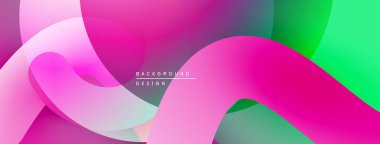Soyut sıvı şekiller, canlı pembeler, yeşiller, morlar harmanlanır. Modern tasarım, pürüzsüz gradyanlar dinamik bileşim oluşturur.