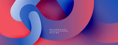 Soyut sıvı şekilleri harmanlanarak canlı kırmızı, mavi ve mor renkler yaratır. Modern tasarım hareketi, derinliği, görsel ilgiyi çağrıştırıyor.