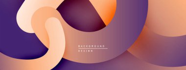 Soyut sıvı şekilleri üst üste binerek, sıcak bir değişim yaratıyor. Mor, turuncu renkler tasarımda baskın. Minimalist arkaplan dokusu.
