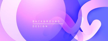 Soyut akışkan şekiller harmanlanır, canlı mor ve mavi renkler yaratır. Modern tasarım, sakin ve akan enerjiyi çağrıştırıyor. Minimalist estetik.