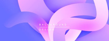 Soyut sıvı şekilleri mor, pembe renkleri harmanlıyor. Yumuşak gradyanlar modern arkaplan tasarımı yaratır. Minimalist metin ince markalaşma ögesi ekler.