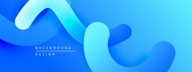 Soyut mavi dalgalar, pürüzsüz eğimler, modern tasarım. Geçmişi akıcılık, sakinlik ve yenilik öneriyor..