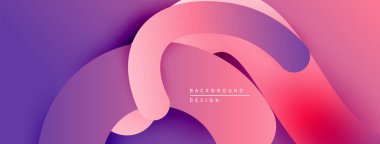 Soyut sıvı şekilleri mor, pembe renkleri harmanlıyor. Modern tasarım hareketi, derinliği, yumuşak eğilimleri çağrıştırıyor. Çeşitli projeler için minimalist arkaplan.
