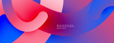 Soyut sıvı şekilleri örtüşür, canlı pembeler, maviler, morlar yaratır. Modern tasarım hareket, enerji, derinlik öneriyor.