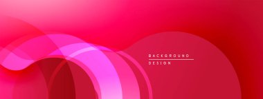 Soyut pembe arka plan. Üst üste binen eğriler dinamik görsel efekt yaratır. Dijital projeler için modern tasarım.