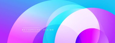 Soyut arkaplan özellikleri üst üste biniyor. Mor, mavi ve pembeden gelen renkler pürüzsüz gradyanlar oluşturuyor. Modern tasarım ögesi.