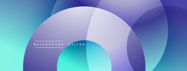 Soyut sıvı şekilleri örtüşür, parlak mavi ve mor renkler yaratır. Arkaplan ve sunumlar için modern tasarım ögesi.
