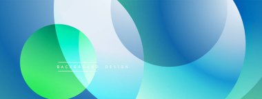 Soyut sıvı şekilleri örtüşür, parlak mavi, yeşil gradyanlar yaratır. Arkaplan ve sunumlar için modern tasarım ögesi.