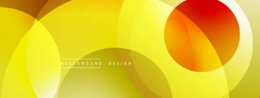 Soyut sarı, turuncu daireler kesişiyor. Modern tasarım dinamik görsel efekt yaratır. Yumuşak eğimler ışığı, enerjiyi işaret eder.