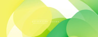 Soyut arkaplan özellikleri üst üste binen yuvarlak şekiller. Renkler arasında sarı, yeşil, beyaz, modern görsel efekt yaratan. Basit tasarım.