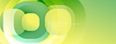 Soyut yeşil tasarım. Katmanlı daireler dinamik görsel efekt yaratır. Işık, canlı renkler tazeliği ve enerjiyi işaret ediyor. Modern arkaplan ögesi.