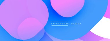 Soyut şekiller canlı pembeleri, mavileri, morları harmanlıyor. Gradyan renkler modern arkaplan tasarımı yaratır. Yumuşak geçişler, dinamik kompozisyon.