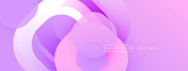 Soyut sıvı şekilleri, pembeler, morlar dinamik bir zemin oluşturur. Yumuşak eğimler, üst üste binen biçimler hareket, derinlik.