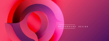 Soyut pembe katmanlar dinamik dairesel tasarım yaratır. Sancaklar ve sunumlar için modern gradyan arkaplanı uygun.
