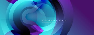 Soyut dinamik katmanlar, canlı mavi mor renkler. Modern geometrik şekiller akışkan görsel efektler yaratır. Arkaplan tasarımı ögesi.