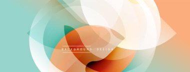 Soyut tasarım özellikleri katmanlı şekiller, yumuşak renkler. Gradyan karışımları dinamik görsel efekt yaratır. Modern, temiz estetik.