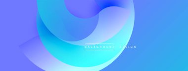 Soyut sıvı şekiller, canlı mavi renkler, modern tasarım. Gradyan katmanlar dinamik görsel efekt yaratır. Minimalist estetik.