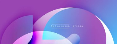 Soyut gradyanlar harmanlanarak sıvı şekiller oluşturur. Mor, mavi renkler modern estetik sunarak tasarıma hükmediyor. Metin arkaplan tasarımı okur.