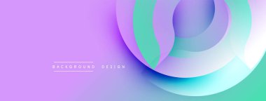 Soyut sıvı şekilleri örtüşüyor, canlı mor renkler yaratıyor, turkuaz eğim. Arkaplan ve sunumlar için modern tasarım ögesi.