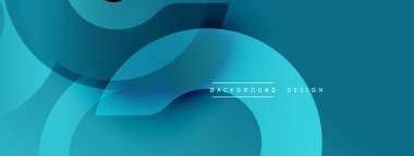 Soyut sıvı şekilleri, deniz mavisi renkleri baskın gelir. Modern tasarım elementleri dinamik bileşim yaratır. Yumuşak eğimler hareketi, derinliği gösterir.