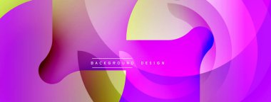 Soyut sıvı şekiller, canlı mor, sarı renkler. Modern tasarım, dinamik kompozisyon, pürüzsüz gradyanlar görsel ilgi yaratır.