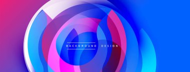 Soyut akışkan şekiller, canlı renklerin karışımı. Eşmerkezli daireler dinamik görsel efekt yaratır. Modern tasarım, mükemmel arkaplan.