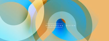 Soyut renkli çakışan daireler dinamik arkaplan oluşturur. Gradyan renkleri düzgün bir şekilde harmanlanarak modern görsel cazibe sunuyor.