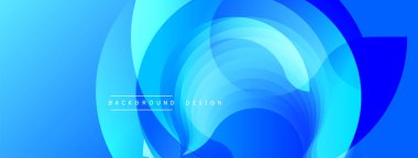 Soyut mavi katmanlar dinamik akış şekilleri yaratır. Modern tasarım enerjiyi, hareketi, derinliği çağrıştırıyor. Minimalist estetik, temiz çizgiler..