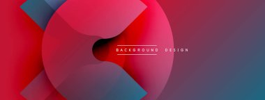 Soyut kırmızı tasarım, üst üste binen daireler, gradyanlar. Modern estetik, dinamik bileşim, mevcut asgari metin.