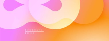 Soyut arkaplan yumuşak renk eğimlerine sahiptir. Şekiller örtüşür ve dinamik görsel efekt yaratır. Pastel renkler kompozisyona hakim.