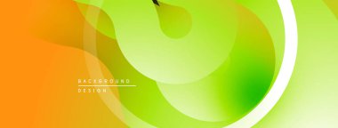 Soyut canlı katmanlar akıcı tasarım yaratır. Turuncu, sarı, yeşil renkler kusursuz bir şekilde harmanlanır. Modern arkaplan ögesi.