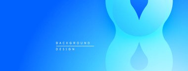 Soyut mavi eğimli arkaplan. Modern tasarım, su damlacıklarına veya kıvrımlara benzeyen akıcı şekiller içerir. Minimalist estetik.