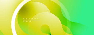 Soyut sarı, yeşil gradyanlar. Pürüzsüz akış şekilleri modern arkaplan tasarımı yaratır. Minimalist tarz, canlı renkler.