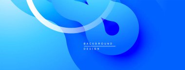 Soyut mavi arkaplan. Pürüzsüz şekiller örtüşür, dinamik görsel efekt yaratır. Dereceli gölgeler derinlik sunar, modern estetik.