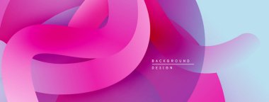 Soyut sıvı şekiller, canlı mor, mor renkler açık maviye karışıyor. Arkaplan ve sunumlar için modern tasarım ögesi.