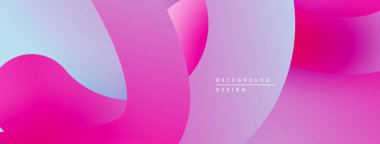 Soyut gradyanlar harmanlanarak akışkan şekiller yaratır. Pembe, mor, mavi renkler dizaynda baskın. Modern estetik, pürüzsüz geçişler sunar.