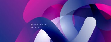 Soyut sıvı şekiller, canlı mor, mavi renkler. Modern tasarım, dinamik kompozisyon, pürüzsüz gradyanlar görsel ilgi yaratır.
