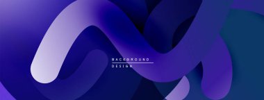 Soyut sıvı şekiller, mor renkler tasarımda baskın. Pürüzsüz gradyanlar dinamik görsel akış yaratır. Modern arkaplan dokusu.