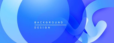 Soyut mavi şekiller üst üste binerek modern sıvı arkaplan oluşturur. Renkler derinliği ve sadeliği gösteriyor. Tasarım rahatlatıcı, dinamik hissettiriyor.