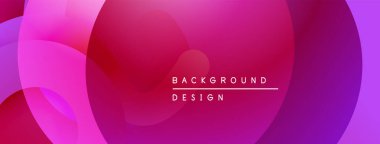 Soyut pembe eğimli arkaplan. Üst üste binen daireler dinamik görsel efekt yaratır. Metin arka plan tasarımı okur. Basit, modern estetik..