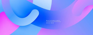 Soyut sıvı şekiller, canlı maviler, pembeler modern arka plan yaratır. Yumuşak gradyanlar dinamik görsel deneyim sunar.