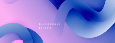 Soyut sıvı şekilleri mor, mavi renkleri harmanlıyor. Yumuşak gradyanlar dinamik arkaplan tasarımı yaratır. Modern estetik, pürüzsüz geçişler.