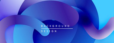 Soyut sıvı şekiller harmanlanarak canlı mavi mor gradyanlar yaratır. Metin, arkaplan tasarımının merkezde konumlandığını okuyor. Modern estetik.