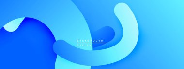 Soyut mavi katmanlar akışkan şekiller yaratır. Dereceli gölgeler derinlik sunar, modern estetik. Minimalist tasarım, temiz kompozisyon.