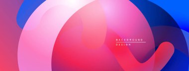 Soyut canlı katmanlar örtüşür, dinamik renkli kompozisyon yaratır. Yumuşak eğimler derinliği, modern estetiği akla getiriyor.