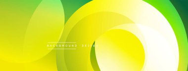 Soyut sarı arkaplan. Üst üste binen daireler dinamik görsel efekt yaratır. Gradyan tonları pürüzsüz geçiş ve modern tasarım sunar.
